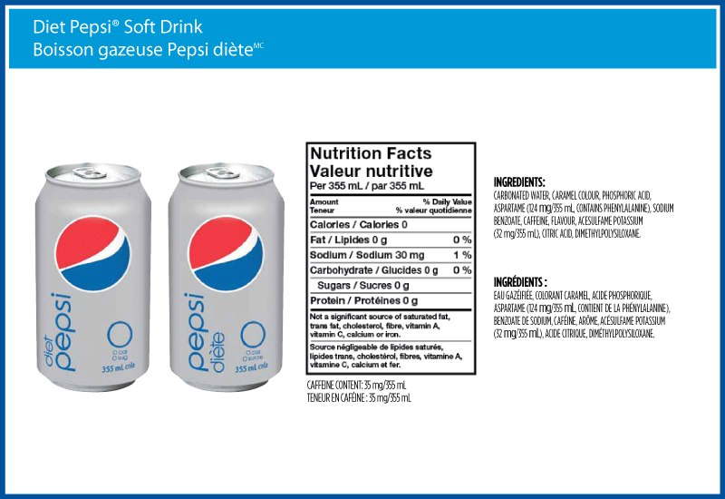 Pepsi Nutrition Label